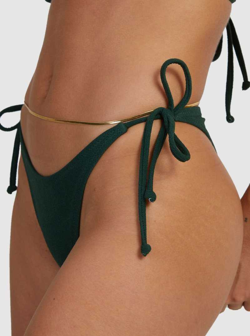 Roxy Mimi Tie-Side Bikini Bottoms Forest Depths | SABJC-9073