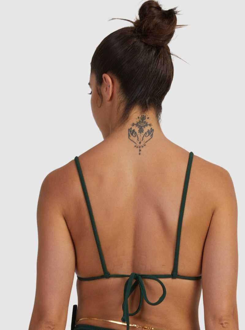 Roxy Mimi Tiki Tri Bikini Top Forest Depths | IRKSO-5701