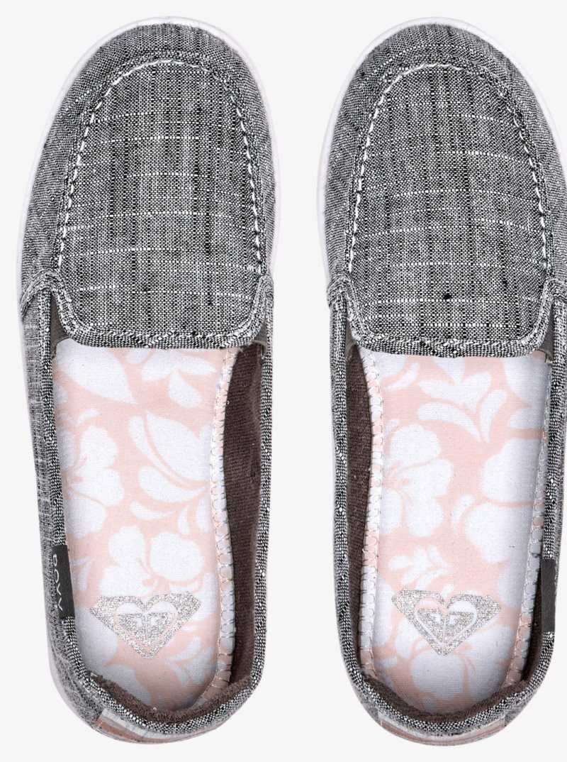 Roxy Minnow Slip-On Shoes Black Wash | KWNCM-8601