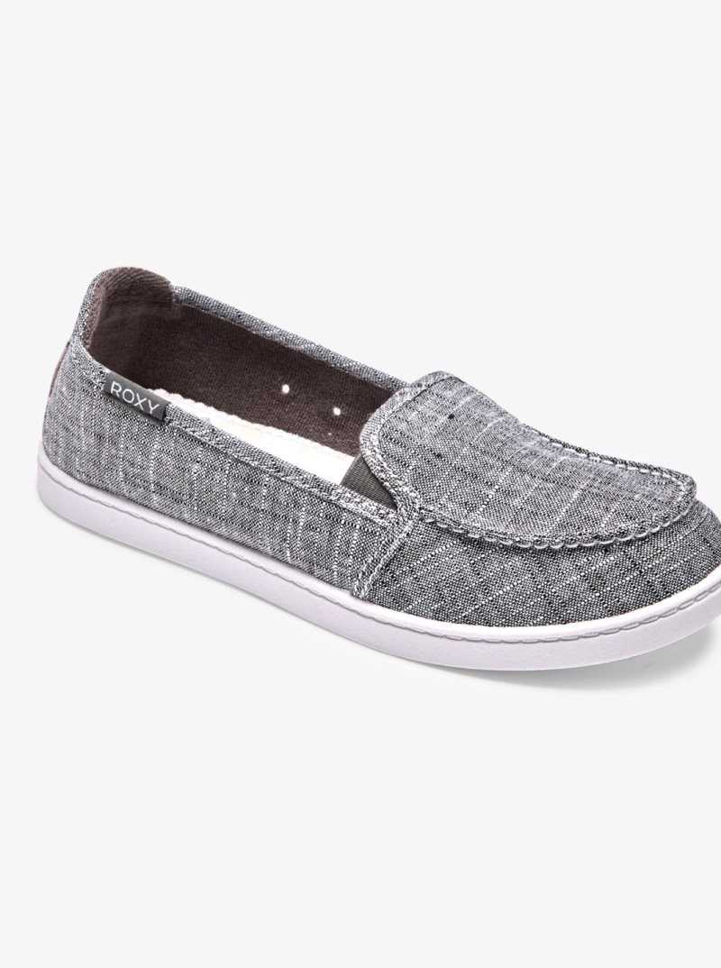 Roxy Minnow Slip-On Shoes Black Wash | KWNCM-8601