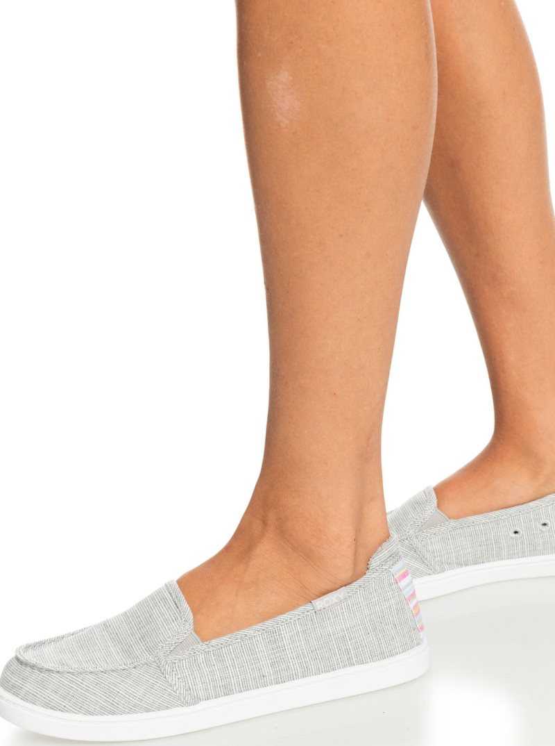 Roxy Minnow Slip-On Shoes Cool Grey | QLMGY-9182