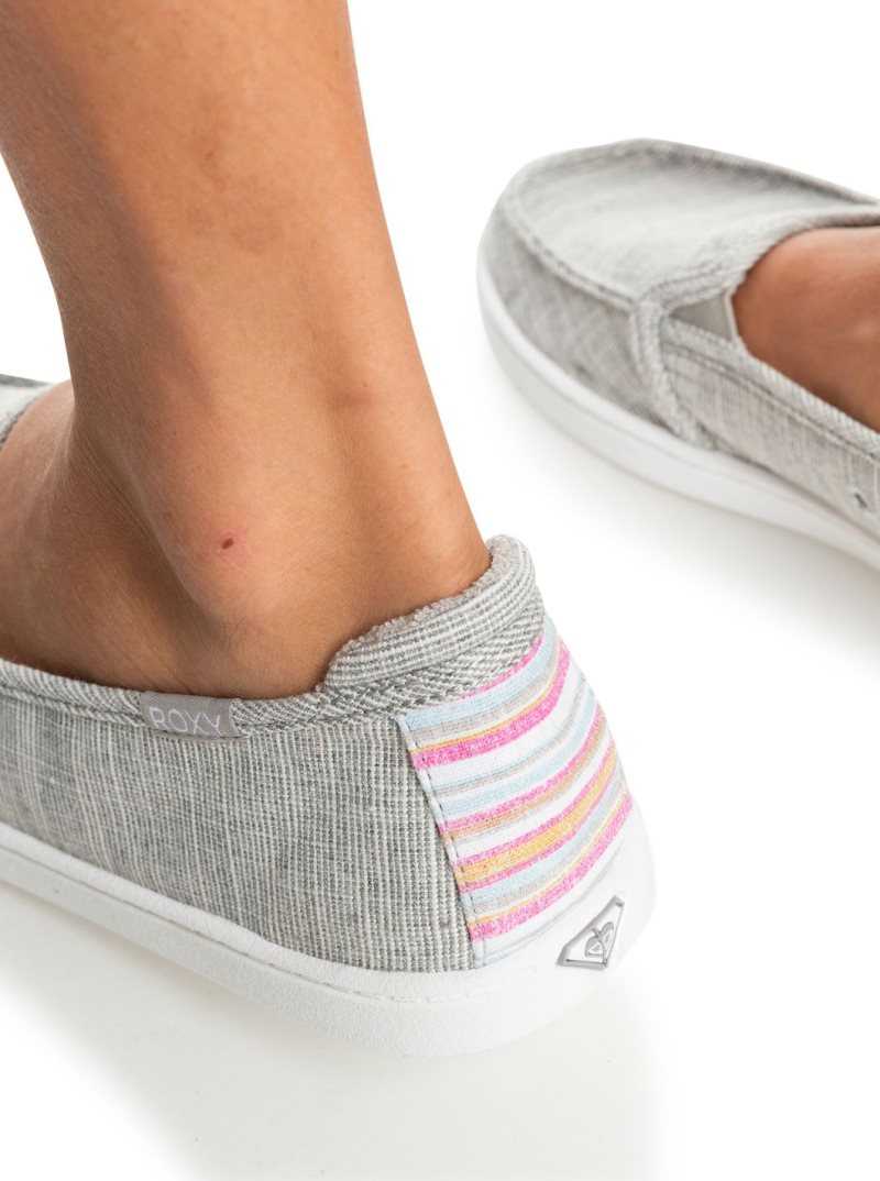 Roxy Minnow Slip-On Shoes Cool Grey | QLMGY-9182