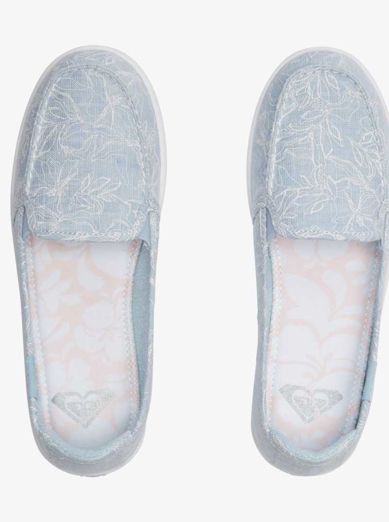 Roxy Minnow Slip-On Shoes Light Blue | NWLGQ-9751