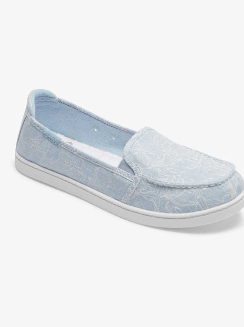 Roxy Minnow Slip-On Shoes Light Blue | NWLGQ-9751