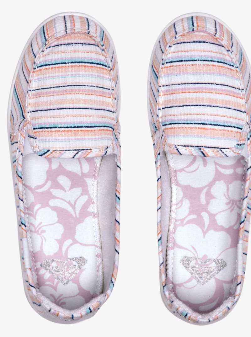 Roxy Minnow Slip-On Shoes White/Pink/Multi | VKUTW-4236