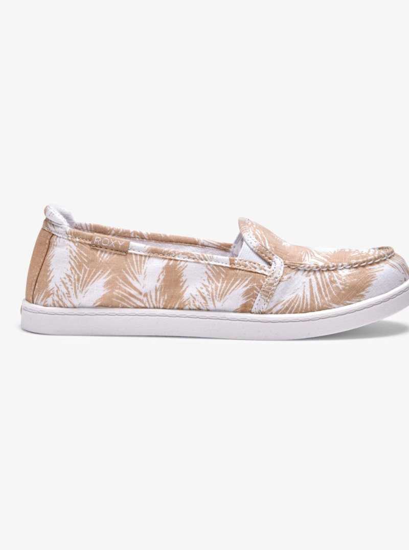 Roxy Minnow Slip-On Shoes White/Tan | LWGRE-4971