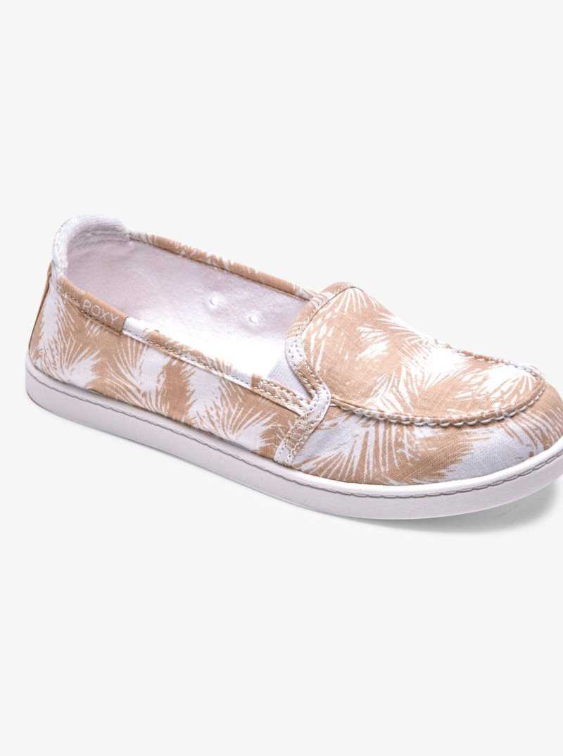 Roxy Minnow Slip-On Shoes White/Tan | LWGRE-4971