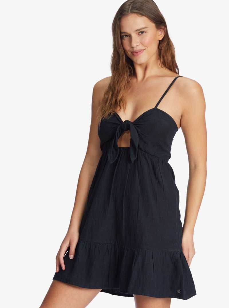 Roxy Moonlit Tide Short Length Strappy Dress Anthracite | WECSI-4820