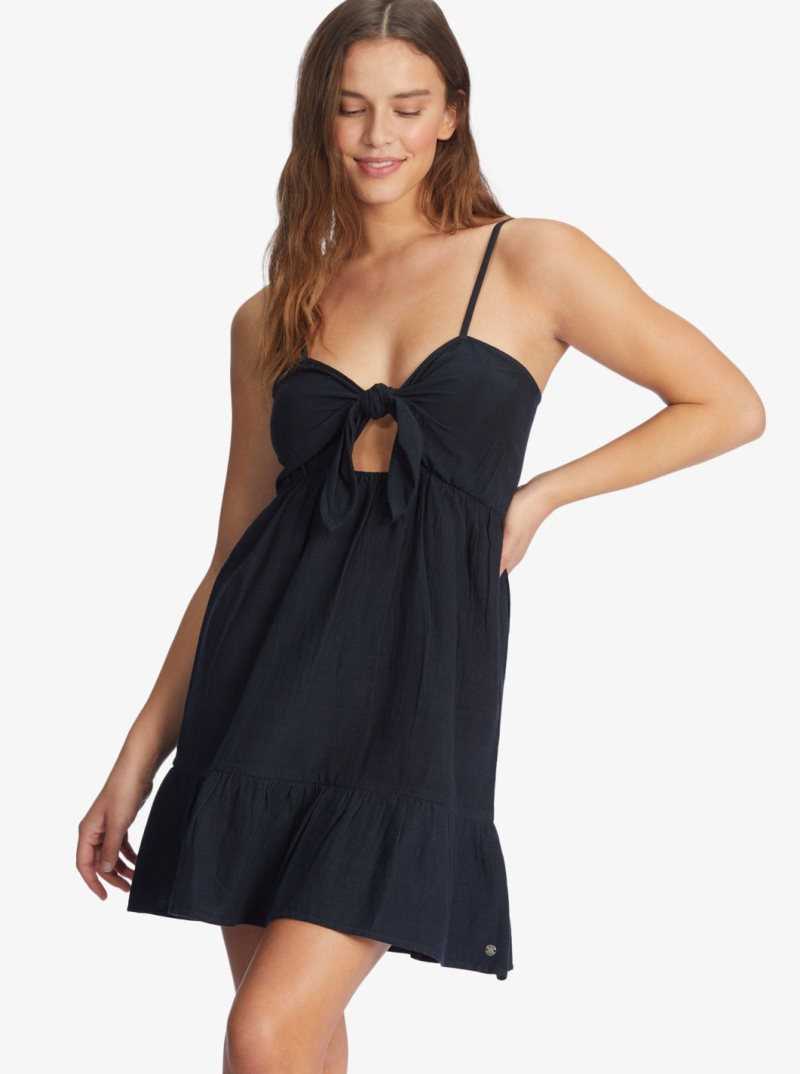 Roxy Moonlit Tide Short Length Strappy Dress Anthracite | WECSI-4820