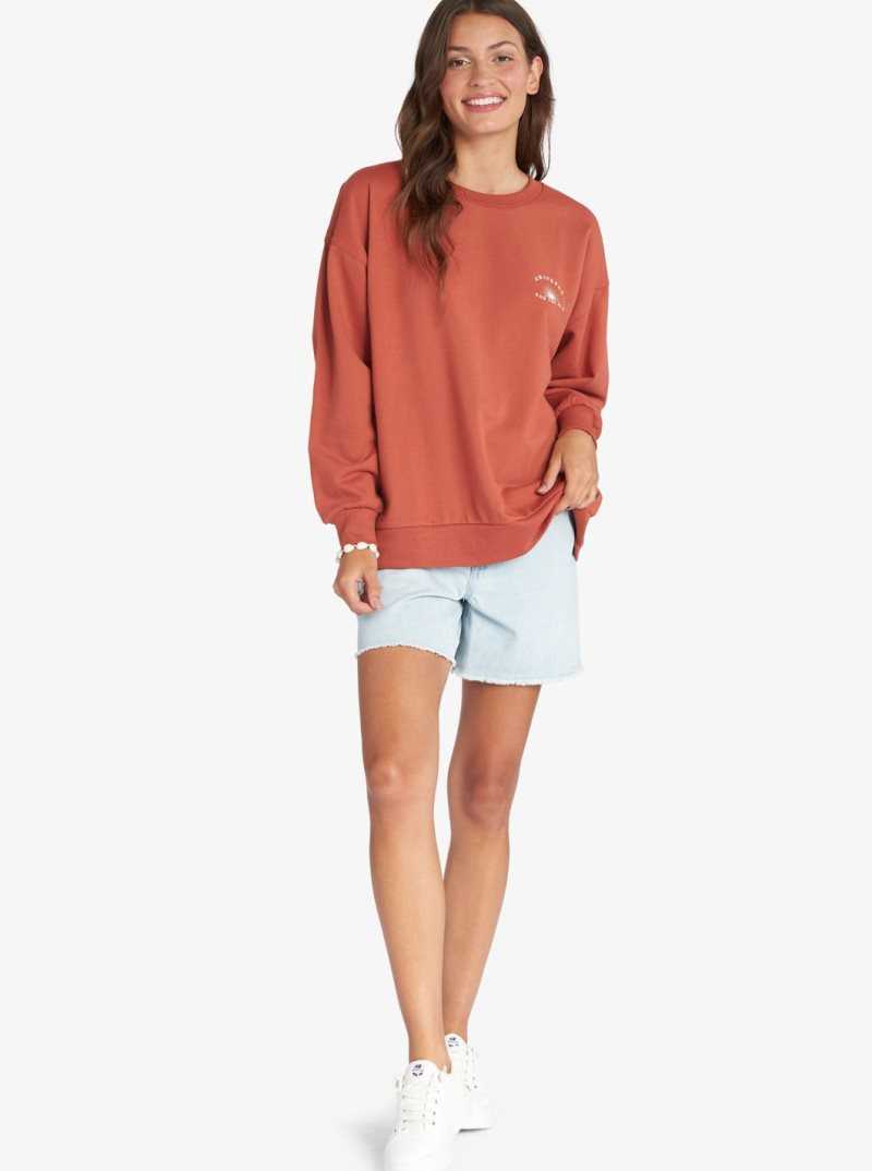 Roxy Morning Hike Pullover Sweatshirt Baked Clay | OKBCJ-6017