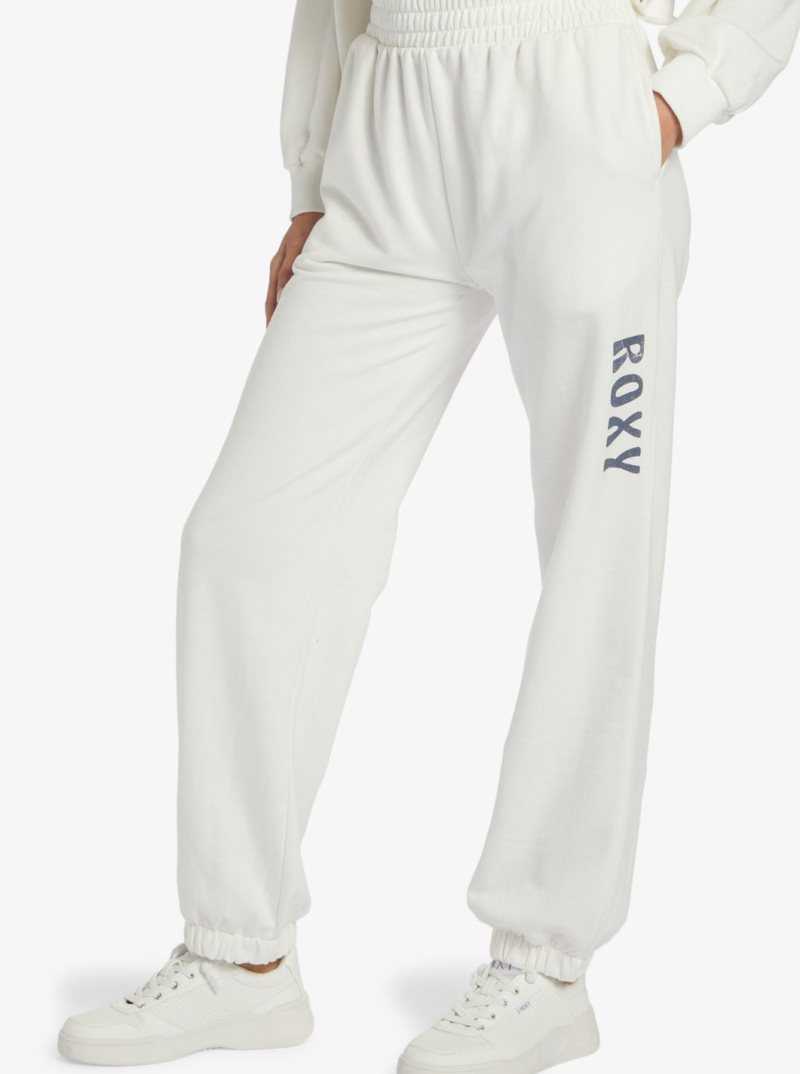 Roxy Move On Up Baggy Track Pants Snow White | GMWFE-5724