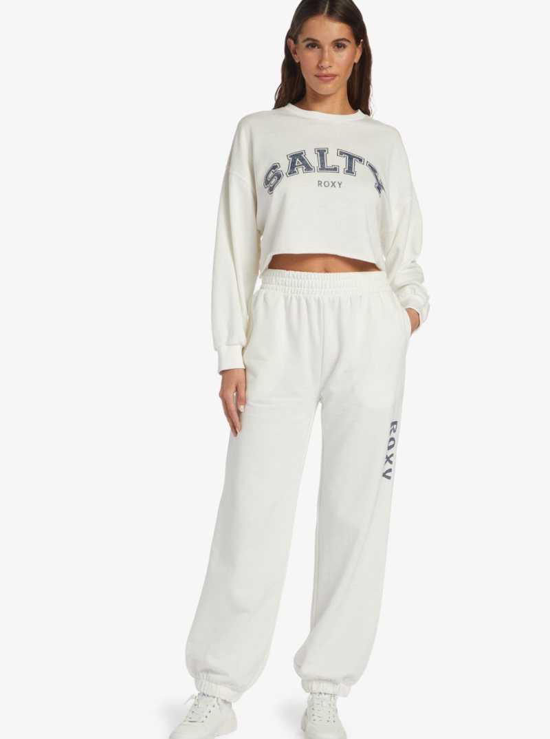 Roxy Move On Up Baggy Track Pants Snow White | GMWFE-5724