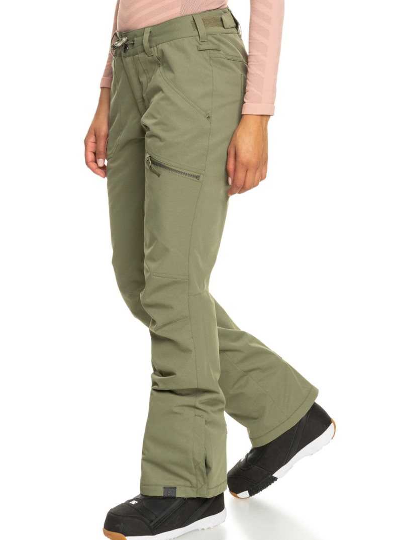 Roxy Nadia Insulated Snow Pants Deep Lichen Green | VPTOS-1235