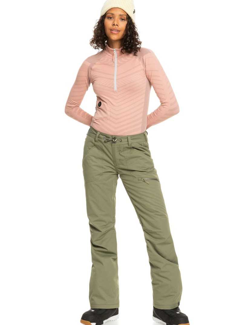 Roxy Nadia Insulated Snow Pants Deep Lichen Green | VPTOS-1235