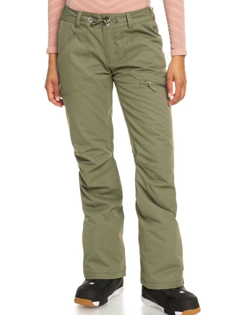 Roxy Nadia Insulated Snow Pants Deep Lichen Green | VPTOS-1235