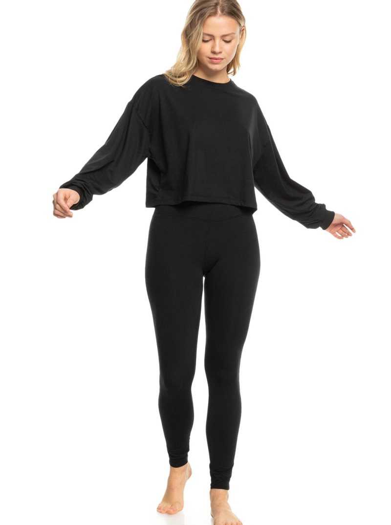 Roxy Naturally Active Long Sleeve T-Shirt Anthracite | EMSXG-2195