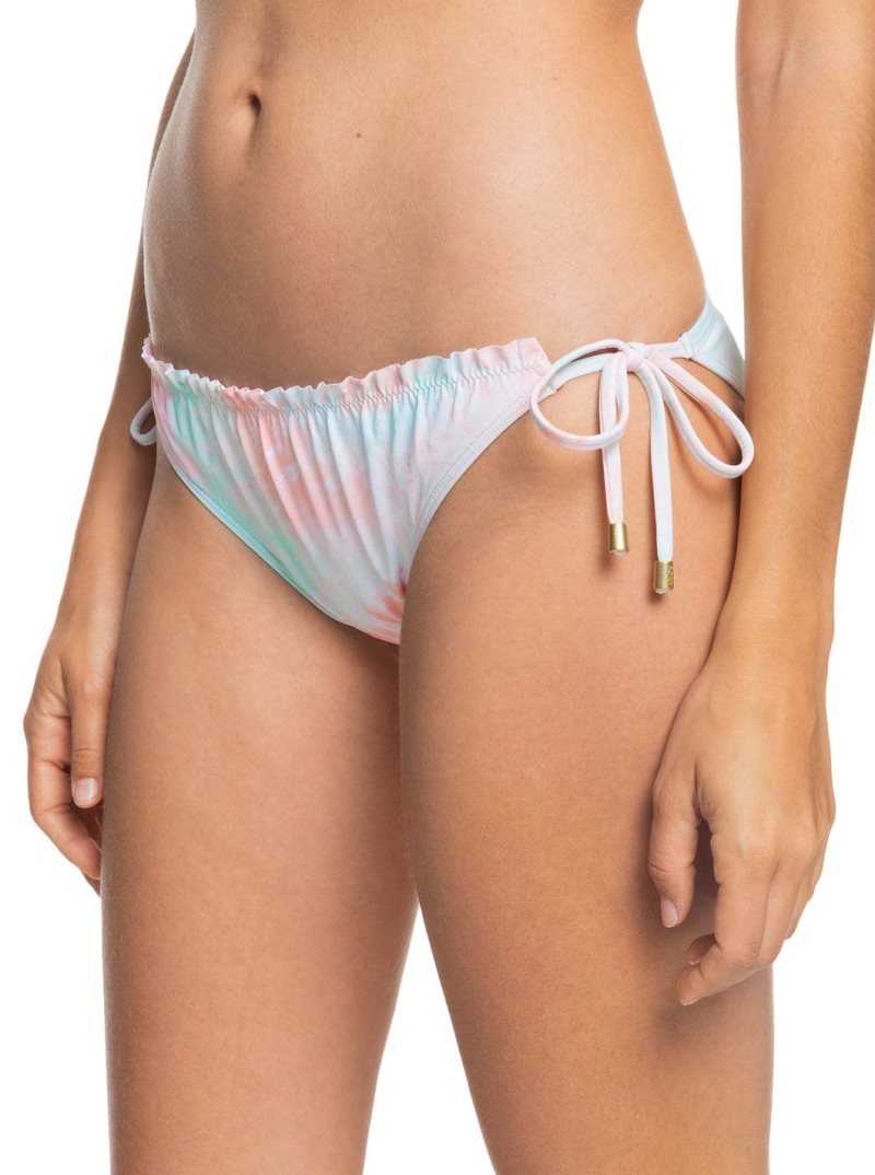 Roxy Nautilus Tie Side Moderate Bikini Bottoms Peach Amber Nautilus Tie Dye S | TJRYW-6072