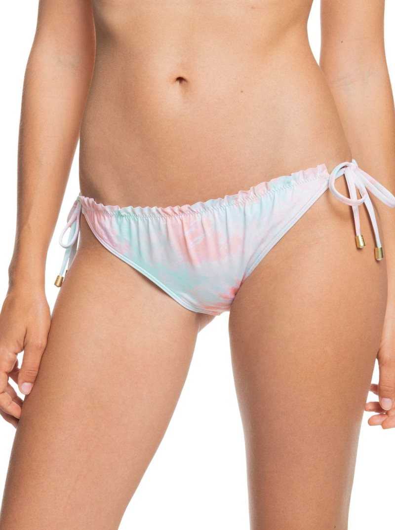 Roxy Nautilus Tie Side Moderate Bikini Bottoms Peach Amber Nautilus Tie Dye S | TJRYW-6072