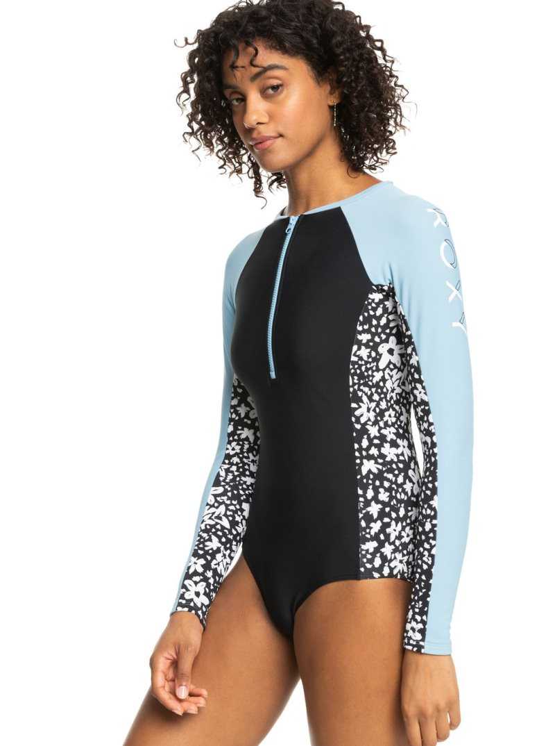 Roxy New 1mm UPF 50 Long Sleeve One-Piece Swimsuit Dusk Blue | JKBIY-5763