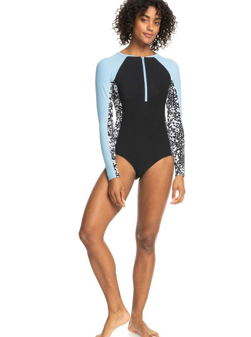 Roxy New 1mm UPF 50 Long Sleeve One-Piece Swimsuit Dusk Blue | JKBIY-5763