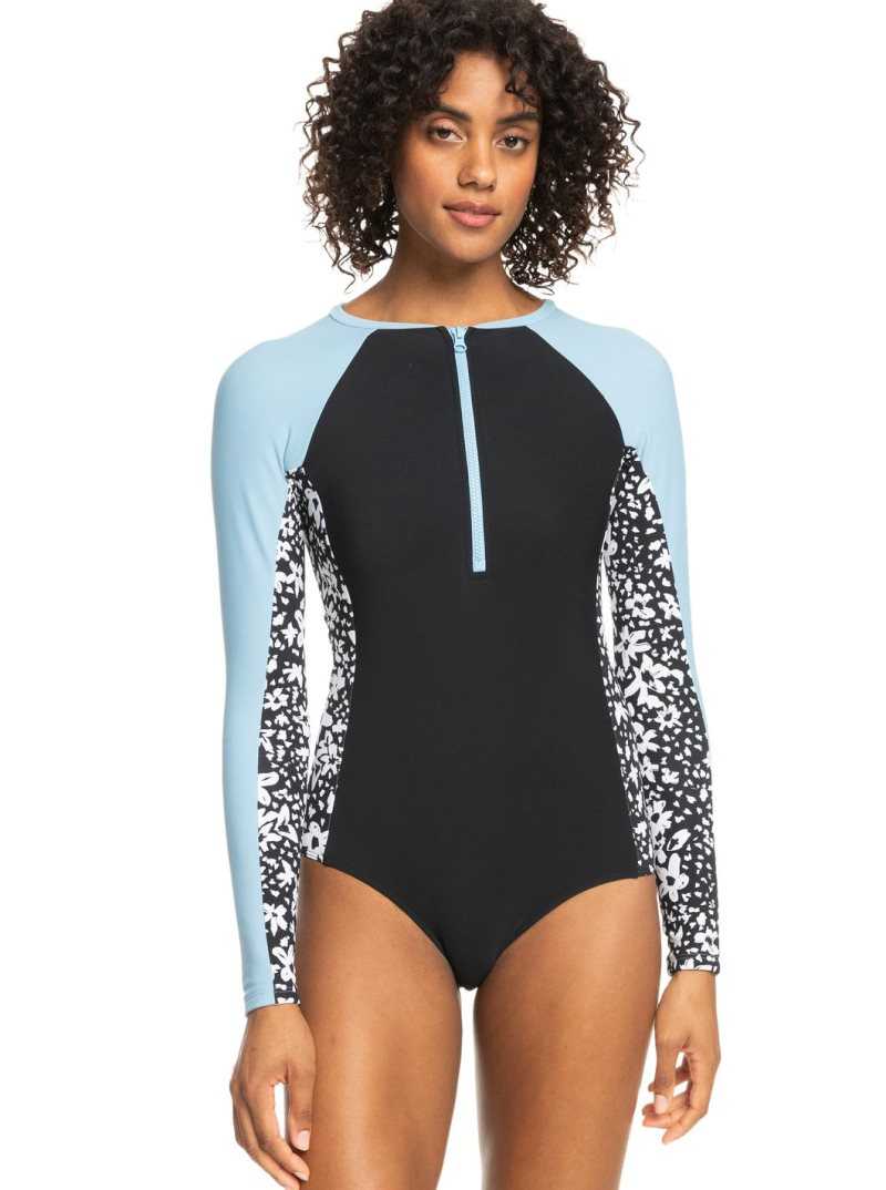 Roxy New 1mm UPF 50 Long Sleeve One-Piece Swimsuit Dusk Blue | JKBIY-5763