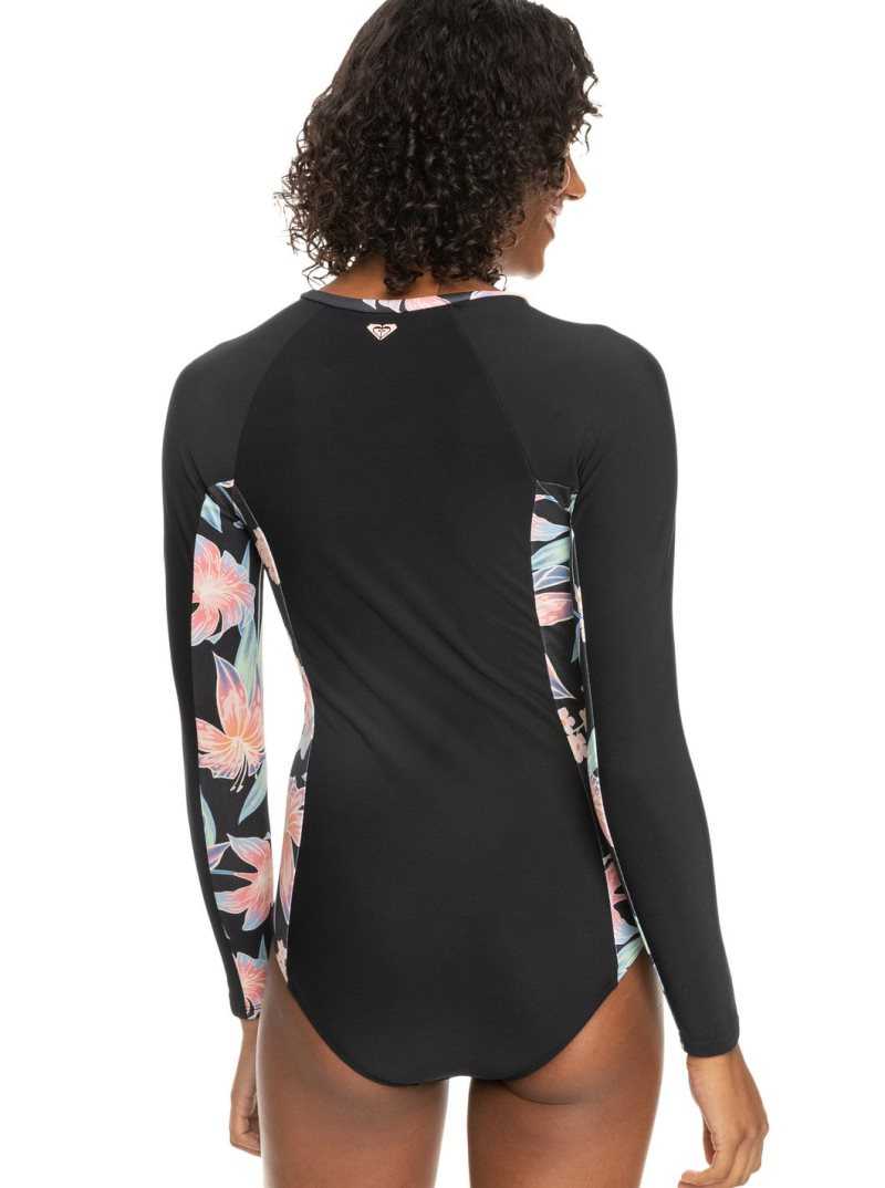 Roxy New 1mm UPF 50 Long Sleeve One-Piece Swimsuit Anthracite | OUZAB-9426