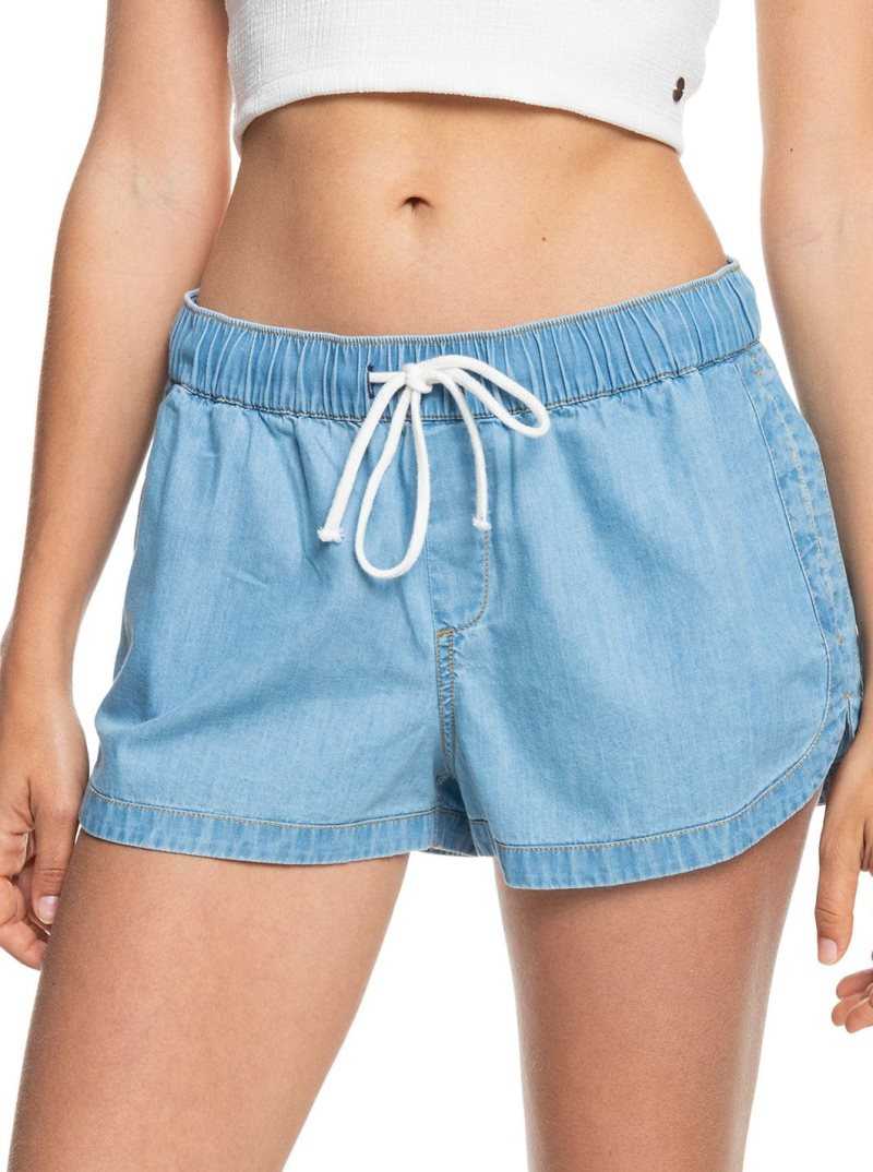 Roxy New Impossible Denim Shorts Light Blue | ENPFQ-7968