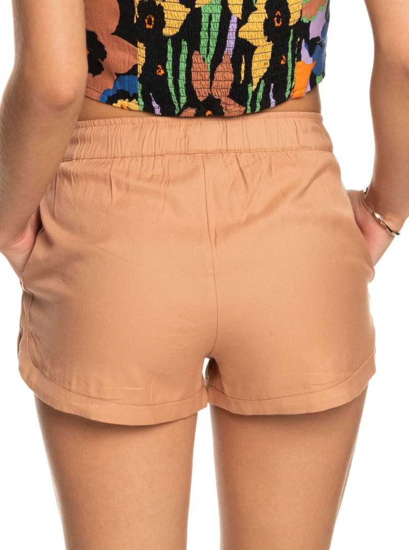 Roxy New Impossible Love Elasticized Shorts Cork | GMKQB-4536