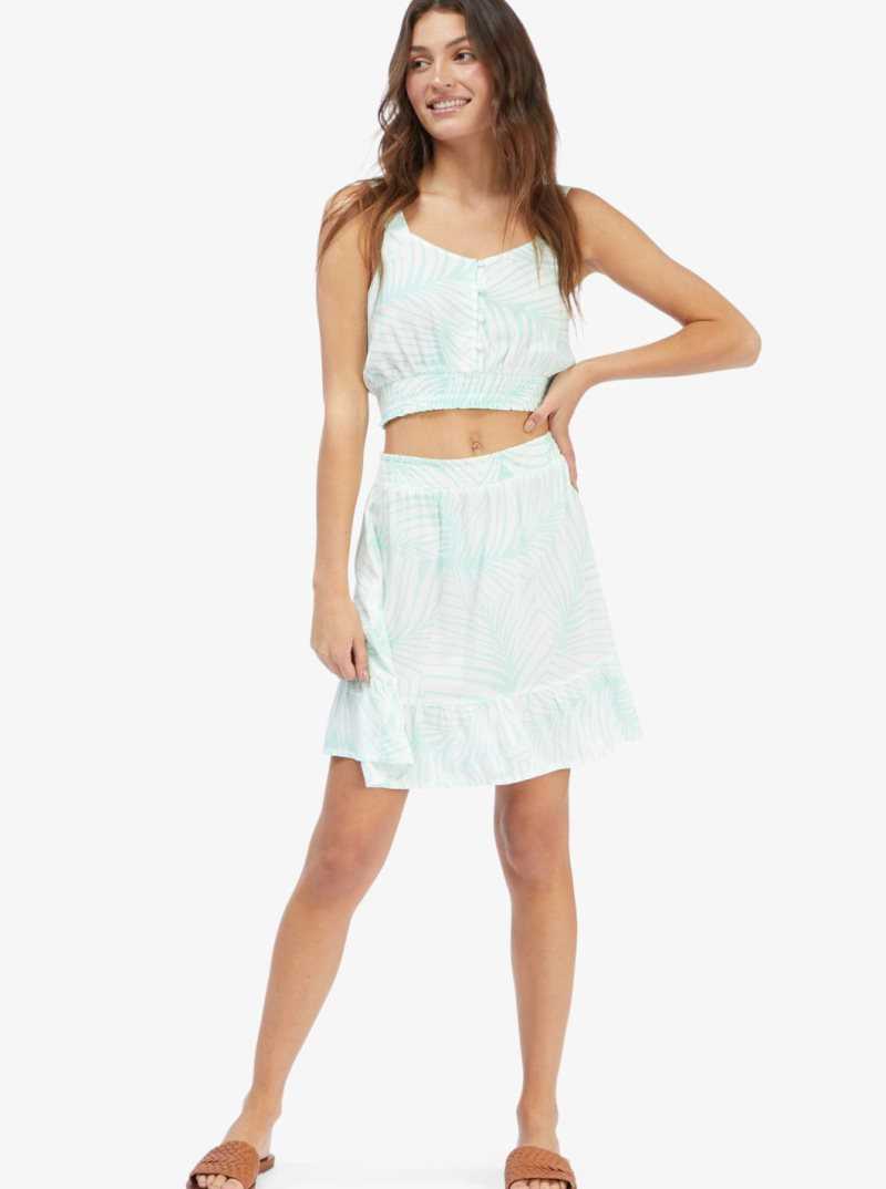 Roxy Night Out Skirt Brook Green Palm Tree Dreams | RZOFA-5840