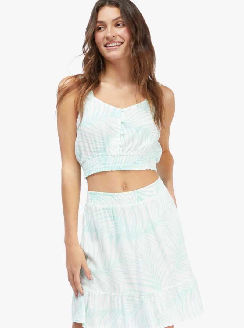 Roxy Night Out Skirt Brook Green Palm Tree Dreams | RZOFA-5840