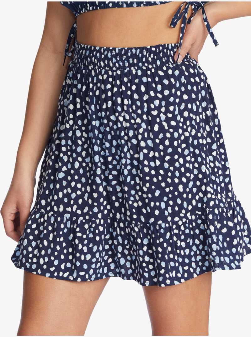 Roxy Night Out Skirt Mood Indigo Wild Dots | RDSZQ-8309