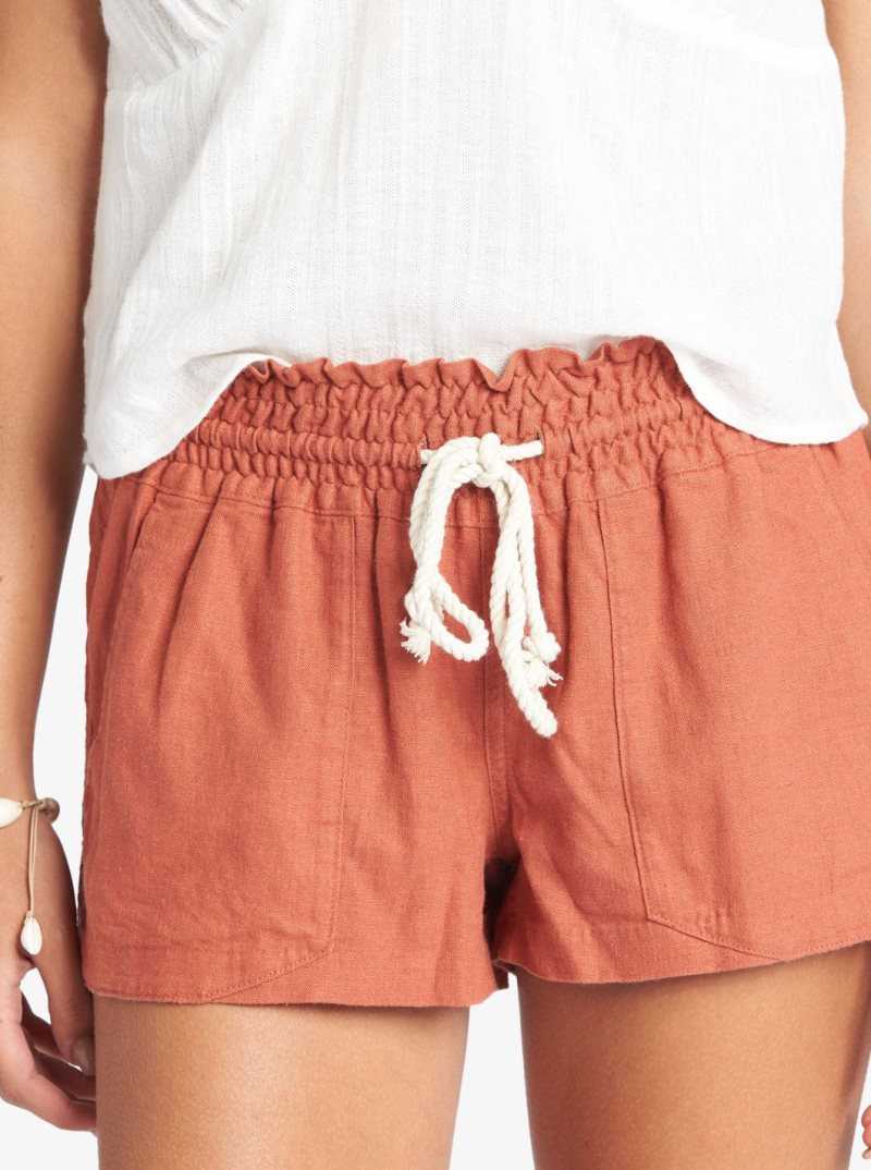 Roxy Oceanside Elasticized Shorts Baked Clay | ZDUHE-6972