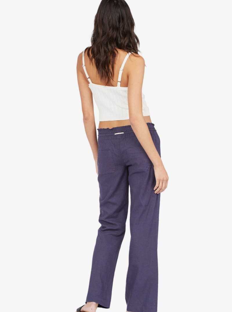 Roxy Oceanside Flared Pants Mood Indigo | XCBMK-0579