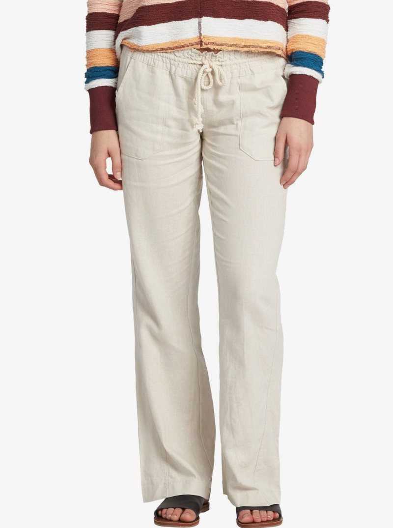 Roxy Oceanside Flared Pants Stone | GZVWH-2719