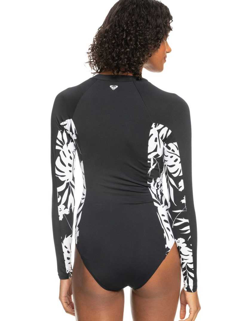 Roxy Onesie Long Sleeve One-Piece Swimsuit Anthracite | IVCGE-4670