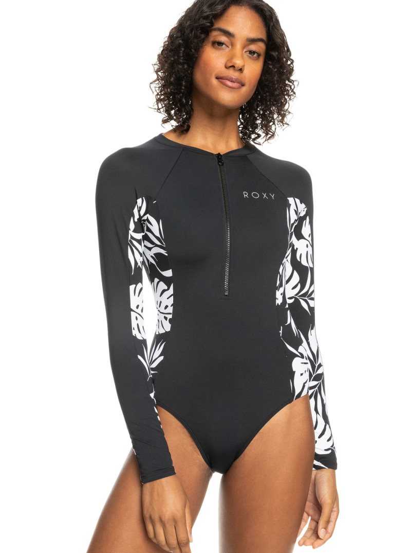 Roxy Onesie Long Sleeve One-Piece Swimsuit Anthracite | IVCGE-4670