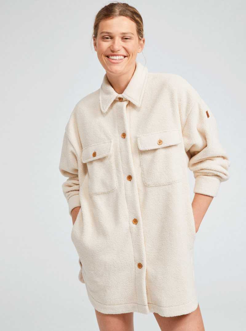 Roxy Over And Out 2 Oversized Shacket Tapioca | UQFPW-7810