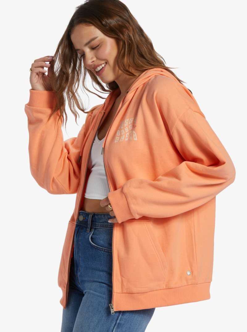 Roxy Oversized Evening Hike A Oversize Hoodie Papaya Punch | QBSIR-7905