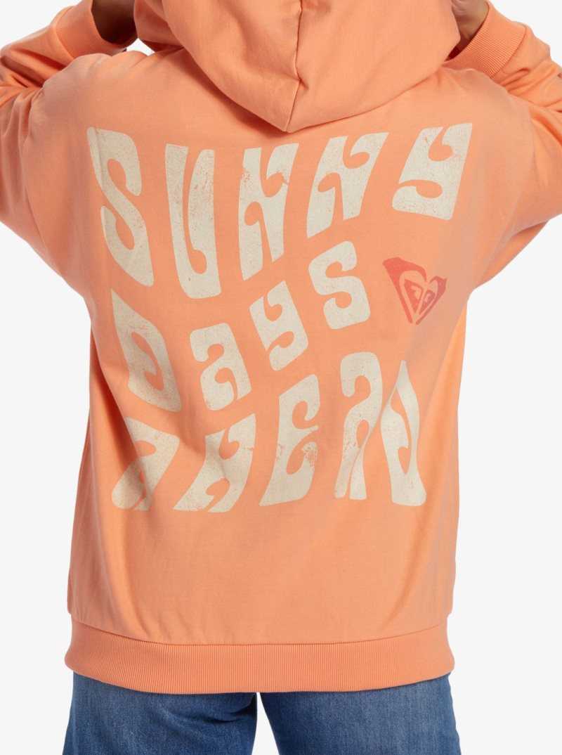 Roxy Oversized Evening Hike A Oversize Hoodie Papaya Punch | QBSIR-7905