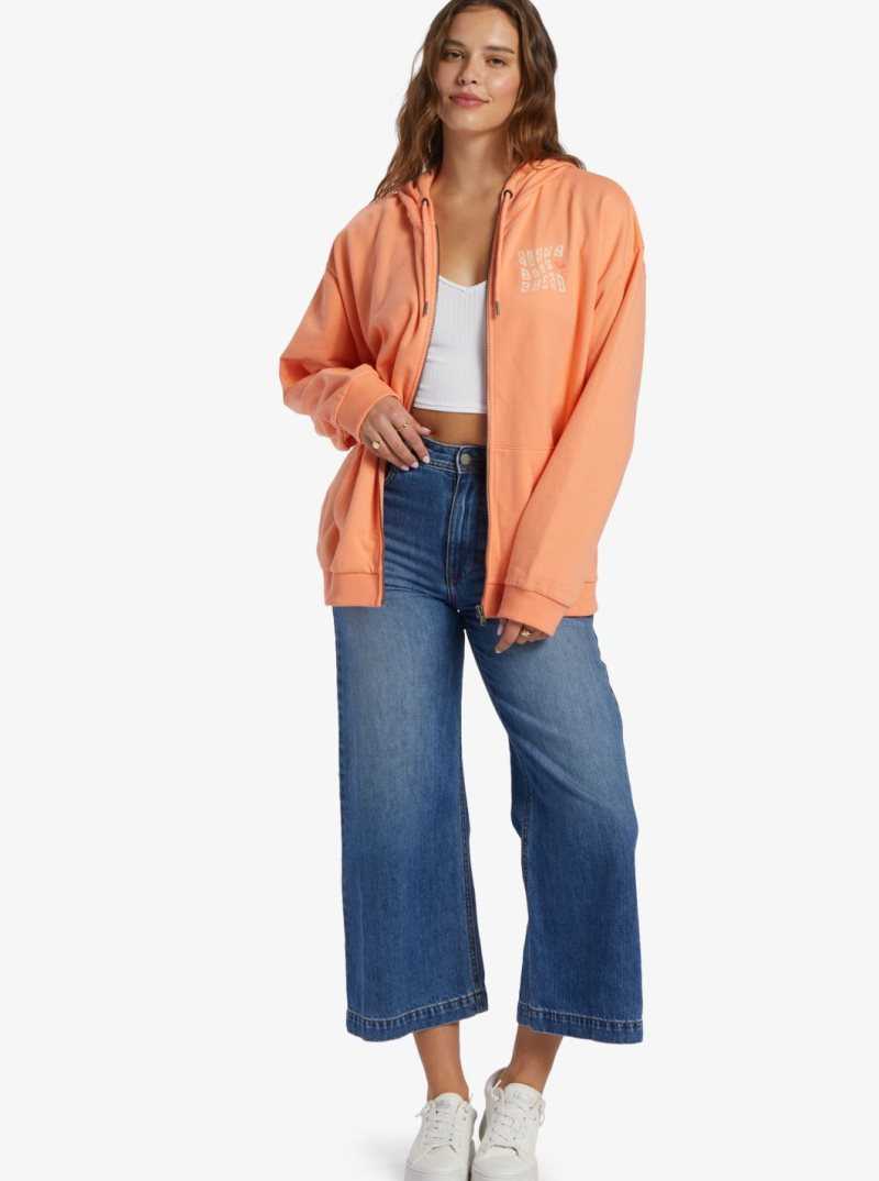 Roxy Oversized Evening Hike A Oversize Hoodie Papaya Punch | QBSIR-7905