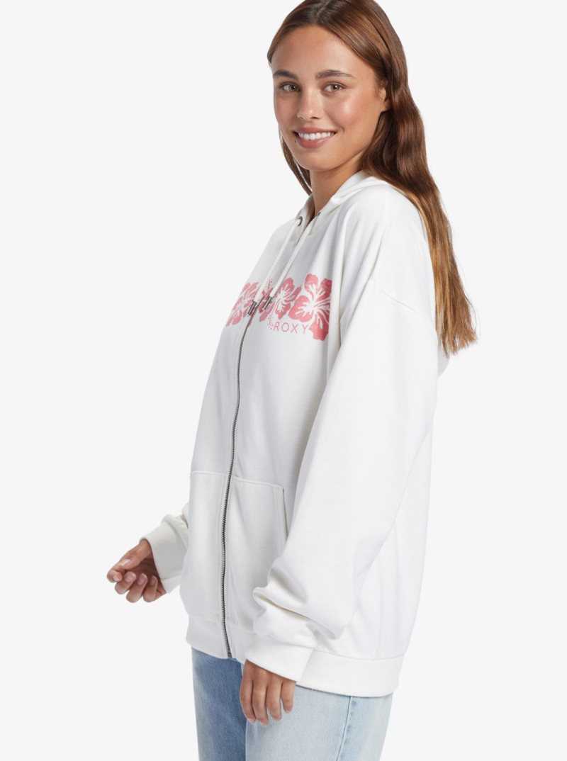 Roxy Oversized Evening Hike C Oversize Hoodie Snow White | ZAKJV-6240