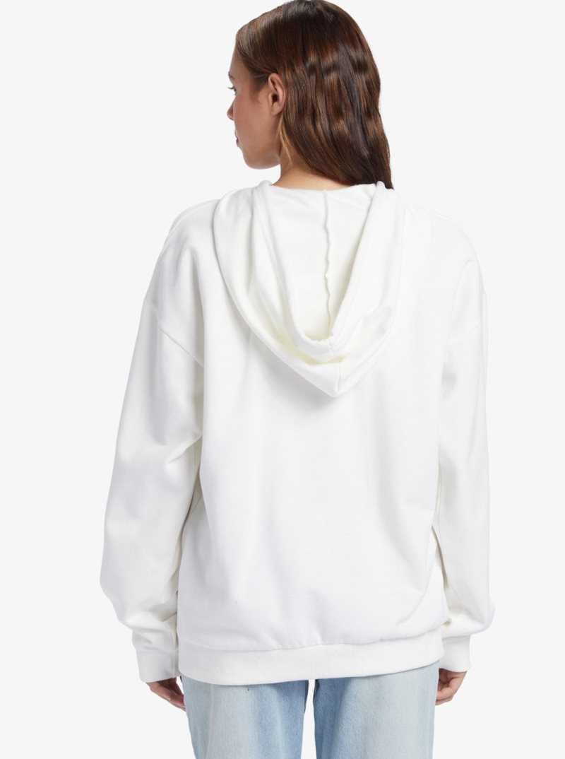 Roxy Oversized Evening Hike C Oversize Hoodie Snow White | ZAKJV-6240