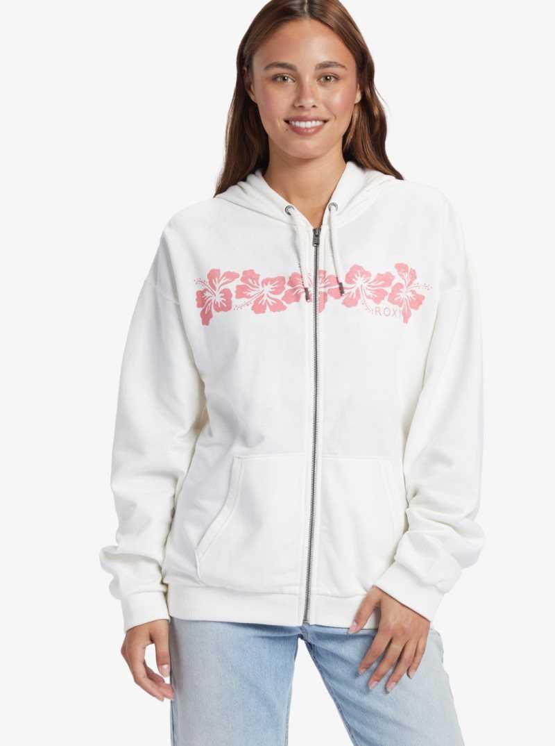 Roxy Oversized Evening Hike C Oversize Hoodie Snow White | ZAKJV-6240