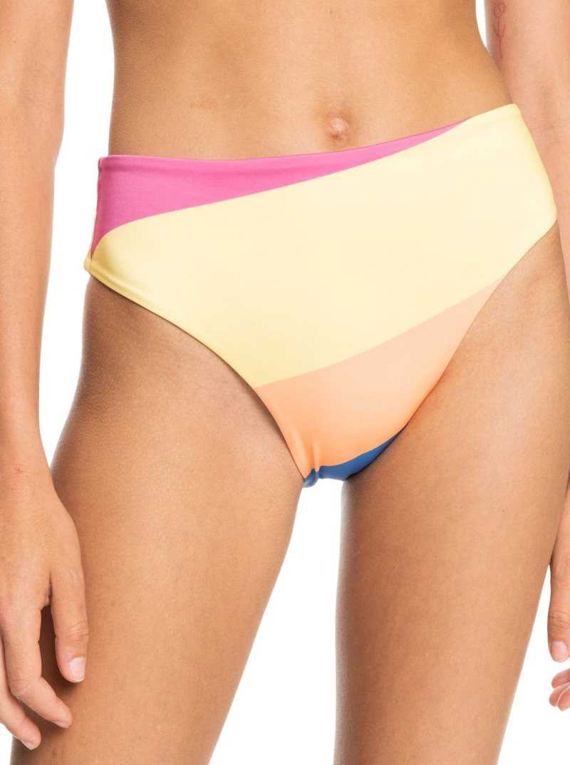 Roxy POP SURF Mid Waist Bikini Bottoms Bright White | BLATZ-3297