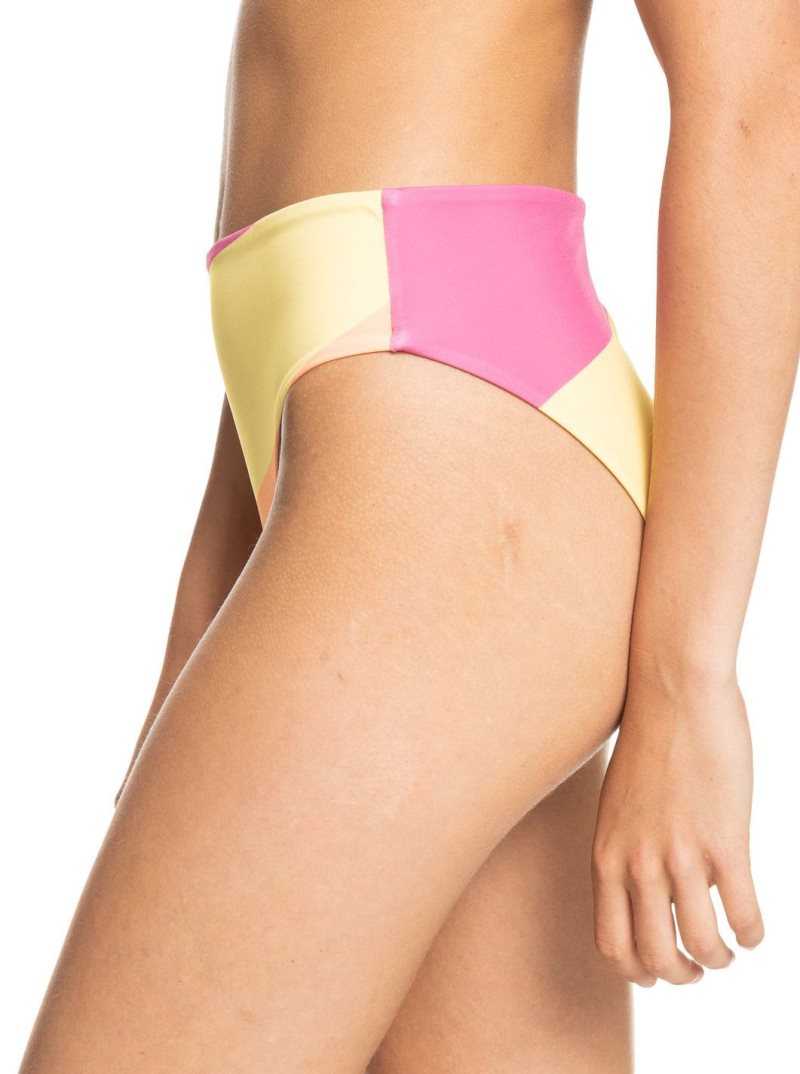 Roxy POP SURF Mid Waist Bikini Bottoms Bright White | BLATZ-3297