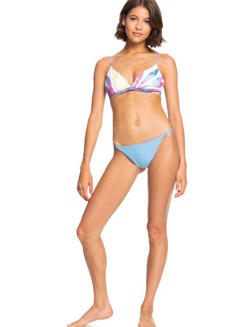 Roxy POP SURF Reversible Fixed Triangle Bikini Top Pale Marigold Tie Dye Vibes | DCKPE-8952