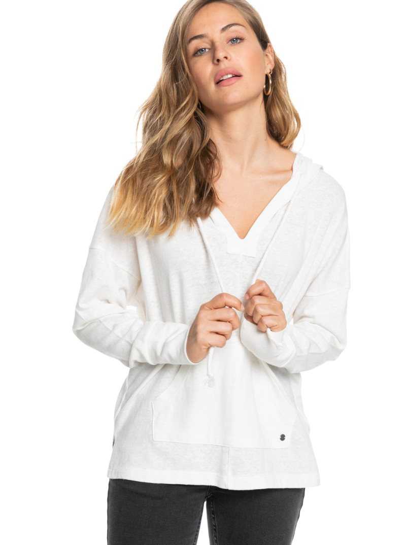 Roxy Paddle Out Hoodie Snow White | ZIYHU-1830