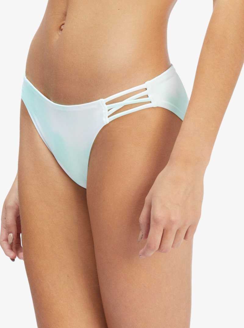 Roxy Palm Tree Dreams Regular Reversible Bikini Bottoms Brook Green Palm Tree Dreams | XJZTH-4836