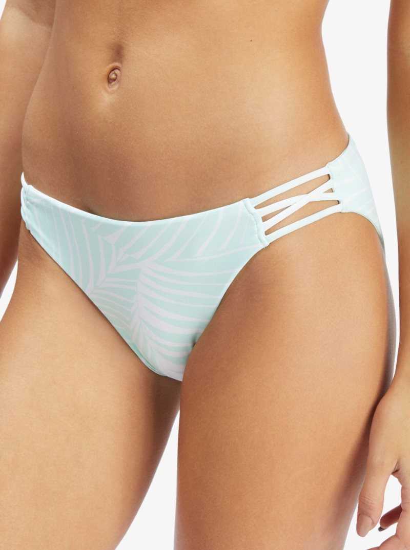 Roxy Palm Tree Dreams Regular Reversible Bikini Bottoms Brook Green Palm Tree Dreams | XJZTH-4836