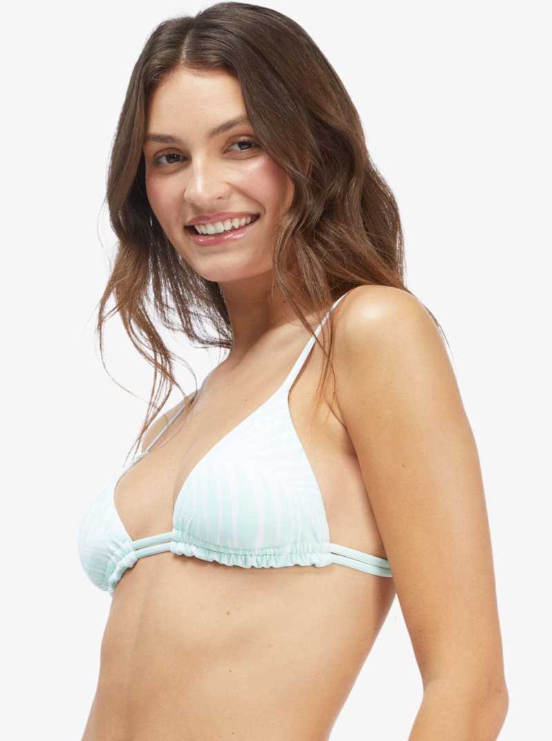 Roxy Palm Tree Dreams Reversible Triangle Bikini Top Brook Green Palm Tree Dreams | WHDUR-9730